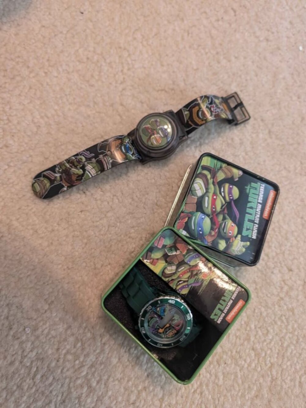 TWO kids ninja turtles light up wrist digital watch toy